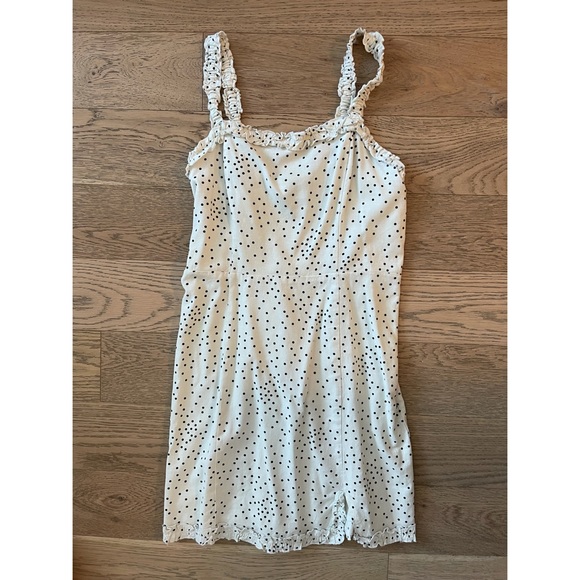 Urban Outfitters Wren Dotted Linen Ruffle Dress - Picture 2 of 5